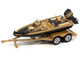 1980 Chevrolet Monte Carlo Light Camel Gold Metallic with Bass Boat and Trailer Limited Edition to 7264 pieces Worldwide Tow & Go Series 1/64 Diecast Model Car Johnny Lightning JLBT017-JLSP317B