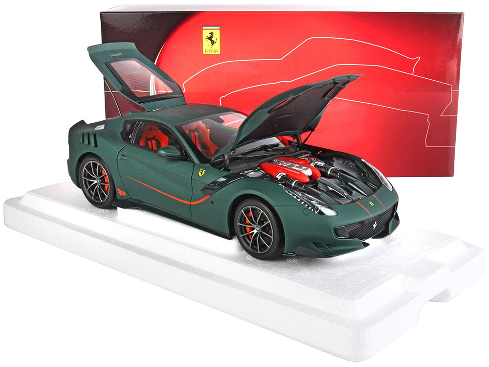 Ferrari F12 TDF Verde Opaco Matt Green with Orange Stripes
