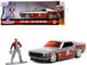 1969 Ford Mustang Silver Metallic and Dark Red and Star Lord Diecast Figure Marvel Guardians of the Galaxy Hollywood Rides Series 1/32 Diecast Model Car Jada 33077