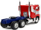 Optimus Prime Tractor Truck Red and Blue with Silver Stripes Transformers Rise of the Beasts 2023 Movie Hollywood Rides Series Diecast Model Car Jada 34262