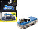 1972 Chevrolet C10 Pickup Truck Blue and White with Stripes 1/64 Diecast Model Car Muscle Machines 15567BL