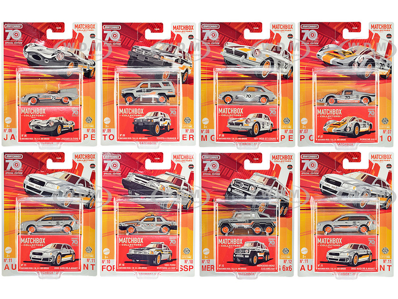 Collectors Superfast 2023 S 70 Years Special Edition Set of 8 pieces Diecast Model Cars Matchbox GBJ48-965S