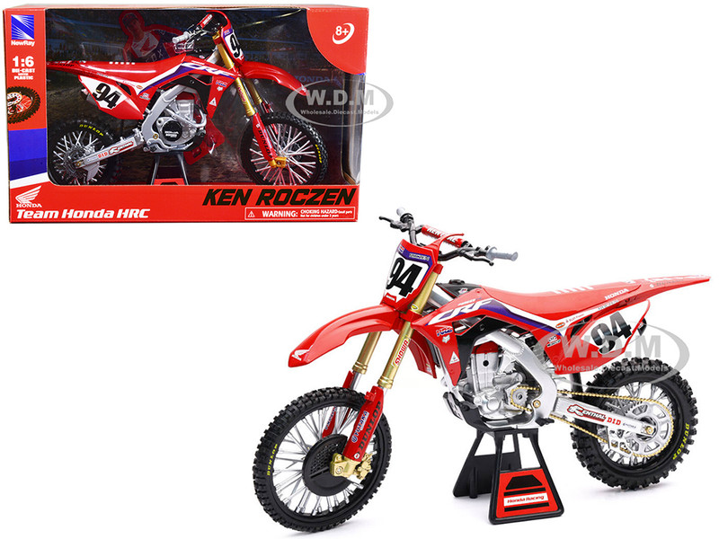 Honda CRF 450R Dirt Bike Motorcycle 94 Ken Roczen Red Team Honda HRC 1/6 Diecast Model New Ray 49693