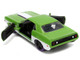 1973 Plymouth Barracuda Green Metallic and White and She Hulk Diecast Figure The Savage She Hulk Hollywood Rides Series 1/32 Diecast Model Car Jada 34273