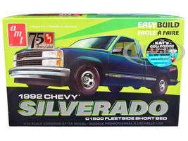 Skill 2 Model Kit 1992 Chevrolet Silverado C1500 Fleetside Short Bed Pickup Truck Easy Build 1/25 Scale Model AMT AMT1408M