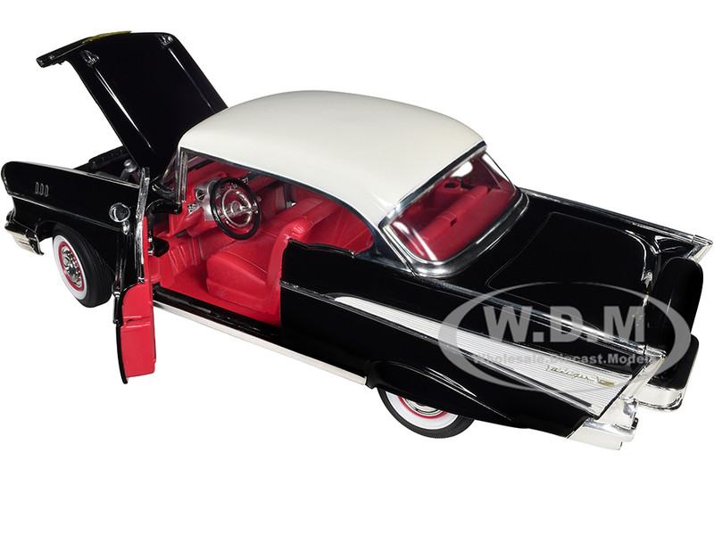 1957 Chevrolet Bel Air Hardtop Black White Top Red Interior