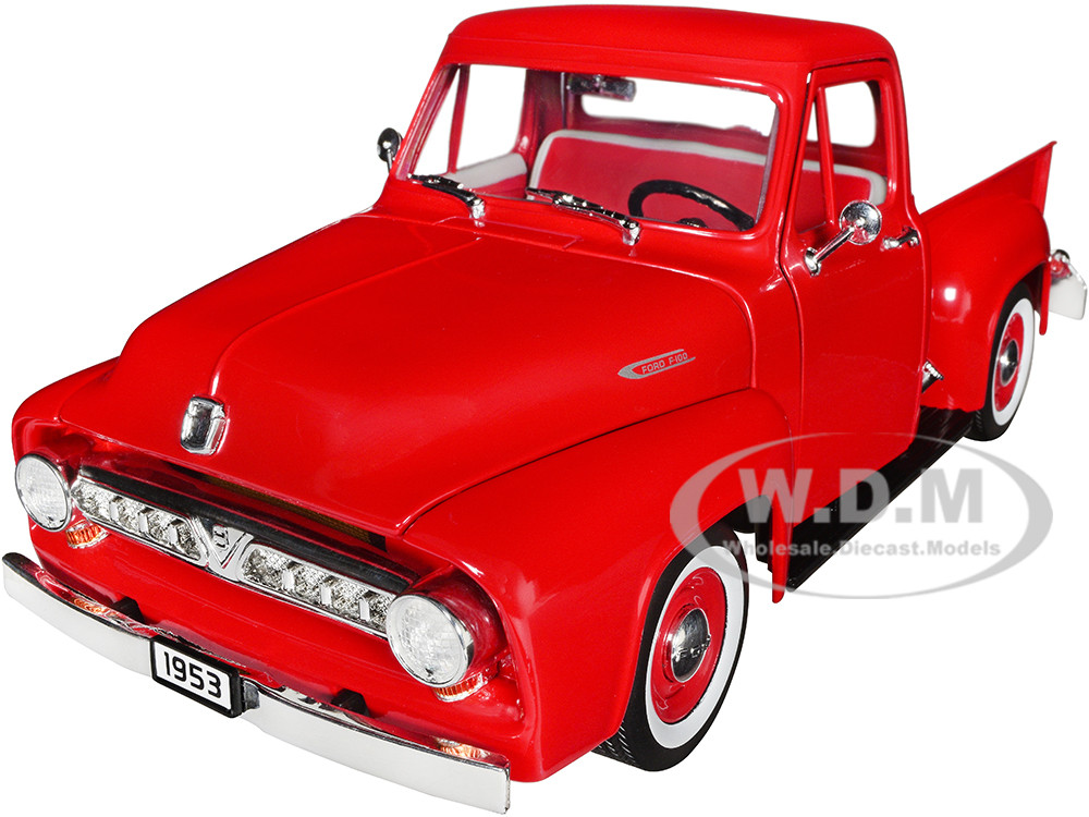 1953 Ford F-100 Pickup Truck Red 1/18 Diecast Model Car Road