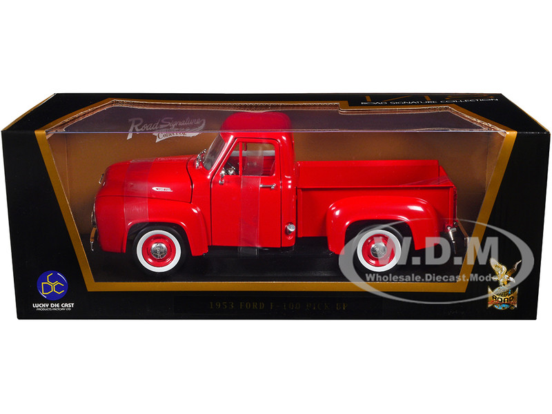 1953 FORD F-100 PICKUP RED 1/18 DIECAST MODEL BY ROAD