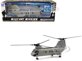 Boeing CH 46 Sea Knight Helicopter Olive Drab United States Marines Military Mission Series 1/55 Diecast Model New Ray 25893