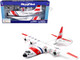 Model Kit Lockheed C 130 Hercules Transport Aircraft White and Red United States Coast Guard Snap Together Plastic Model Kit New Ray 20617