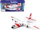Model Kit Lockheed C 130 Hercules Transport Aircraft White and Red United States Coast Guard Snap Together Plastic Model Kit New Ray 20617