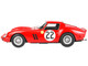Ferrari 250 GTO #22 Leon Dernier Jean Blaton Rosso Corsa Red 3rd Place 24 Hours of Le Mans 1962 Limited Edition to 200 pieces Worldwide 1/18 Model Car BBR BBR1862