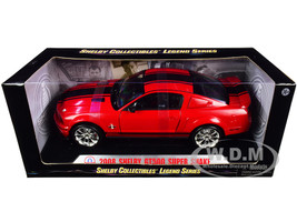 2008 Ford Shelby Mustang GT500 Super Snake Red Black Stripes Shelby Collectibles Legend Series 1/18 Diecast Model Car Shelby Collectibles SC313