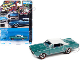 1967 Oldsmobile 442 W 30 Aquamarine Metallic with White Top MCACN Muscle Car and Corvette Nationals Limited Edition to 4164 pieces Worldwide Muscle Cars USA Series 1/64 Diecast Model Car Johnny Lightning JLMC031-JLSP289A