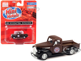 1941 1946 Chevrolet Pickup Truck Brown and Black Red Crown Gasoline 1/87 (HO) Scale Model  Classic Metal Works 30654