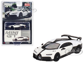 Bugatti Chiron Pur Sport White and Carbon Limited Edition to 3000 pieces Worldwide 1/64 Diecast Model Car True Scale Miniatures MGT00569