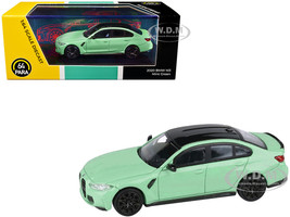 BMW M3 G80 Mint Green with Black Top 1/64 Diecast Model Car Paragon Models PA-55209