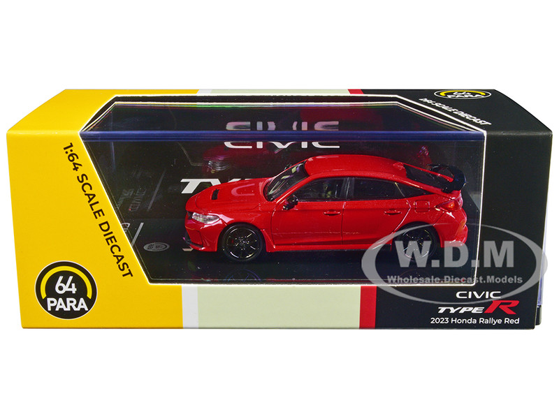 2023 Honda Civic Type R FL5 Rallye Red 1/64 Diecast Model Car Paragon Models PA-55582