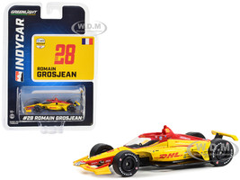 Dallara IndyCar #28 Romain Grosjean DHL Andretti Autosport NTT IndyCar Series 2023 1/64 Diecast Model Car Greenlight 11555