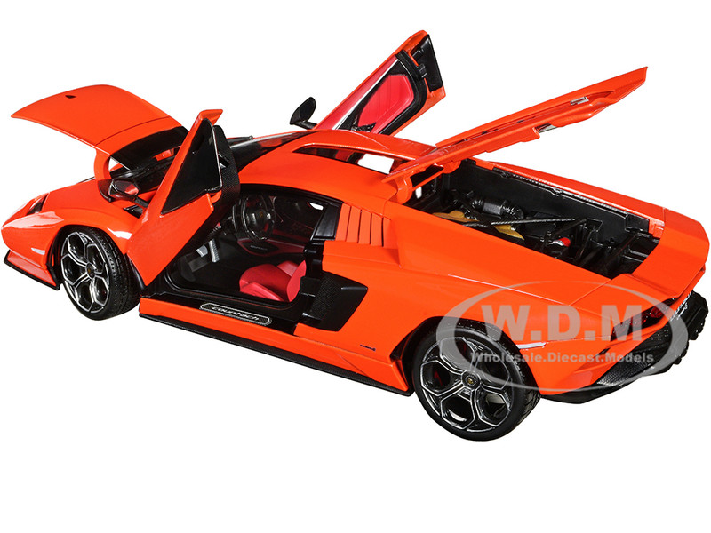 Lamborghini Countach LPI 800 4 Orange with Red Interior Special