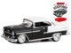1955 Chevrolet Bel Air Lowrider Matt Black and White Miracle Used Cars Busted Knuckle Garage Series 2 1/64 Diecast Model Car Greenlight 39120C