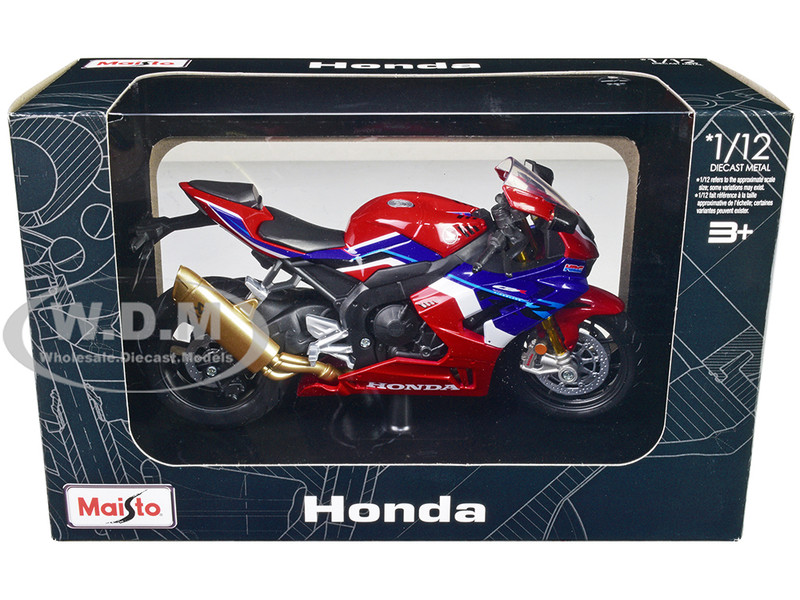 Honda CBR1000RR R Fireblade SP Red with White and Blue Graphics with Stand 1/12 Diecast Motorcycle Model Maisto 32705RBW