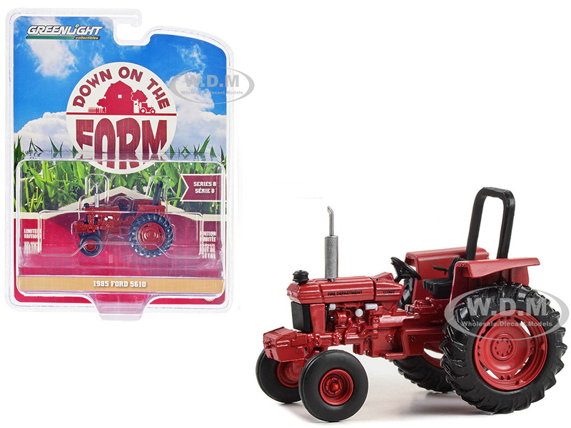 1985 Ford 5610 Tractor Red Memphis Tennessee Fire Department Down on the Farm Series 8 1/64 Diecast Model Greenlight 48080D
