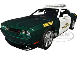 2009 Dodge Challenger R T Green and White Broward County Sheriff Limited Edition to 252 pieces Worldwide 1/18 Diecast Model Car ACME A1806026