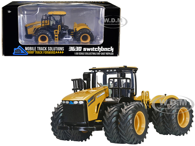 Mobile Track Solutions 3630 Switchback Articulating Tractor with Dual Wheels Yellow 1/50 Diecast Model SpecCast MTS001