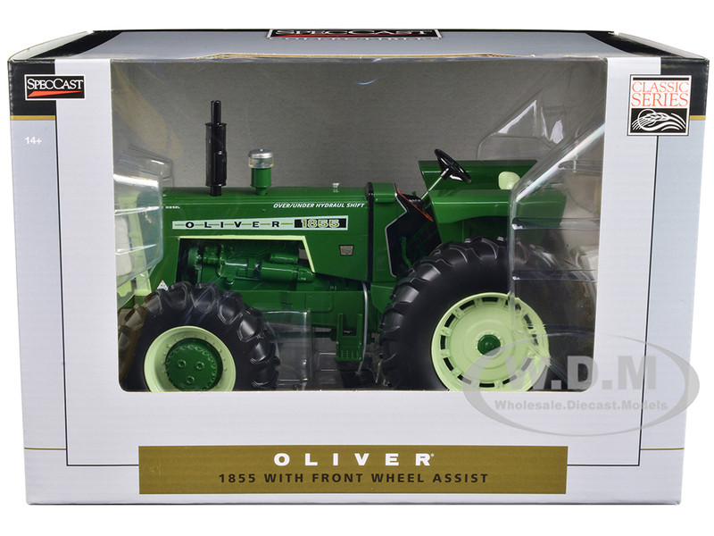 Oliver 1855 Front Wheel Assist Tractor Green Classic Series 1/16 Diecast Model SpecCast SCT935