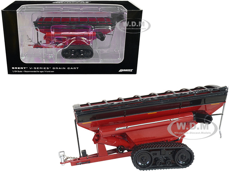 Brent V1300 Grain Cart with Tracks Red 1/64 Diecast Model SpecCast UBC025