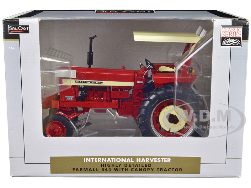 International Harvester Farmall 544 Tractor Red with Cream Canopy Classic Series 1/16 Diecast Model SpecCast ZJD1926