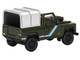 Land Rover Defender 90 Pickup Truck Bronze Green with White Top and Silver Camper Shell Limited Edition to 1200 pieces Worldwide 1/64 Diecast Model Car True Scale Miniatures MGT00402