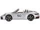 Porsche 911 Targa 4S #50 GT Silver Metallic Heritage Design Edition Limited Edition to 2400 pieces Worldwide 1/64 Diecast Model Car True Scale Miniatures MGT00507