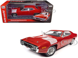 1972 Plymouth Road Runner GTX Rallye Red with White Stripes and Interior American Muscle Series 1/18 Diecast Model Car Auto World AMM1299