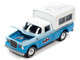 1960 Studebaker Pickup Truck Light Blue and Blue Two Tone with Camper Water Works with Game Token Monopoly Pop Culture 2023 Release 2 1/64 Diecast Model Car Johnny Lightning JLPC012-JLSP332
