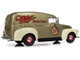 1951 GMC Sedan Delivery Gold Metallic and Beige Miller High Life and Miller Girl in the Moon Resin Figure 1/25 Diecast Model Car Auto World AW24016