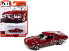1969 Pontiac Firebird Matador Red Vintage Muscle Limited Edition 1/64 Diecast Model Car Auto World 64402-AWSP133B