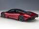 McLaren Speedtail Volcano Red Metallic with Black Top and Suitcase Accessories 1/18 Model Car Autoart 76087