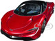 McLaren Speedtail Volcano Red Metallic with Black Top and Suitcase Accessories 1/18 Model Car Autoart 76087