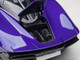 McLaren Speedtail Lantana Purple Metallic with Black Top and Yellow Interior and Suitcase Accessories 1/18 Model Car Autoart 76089