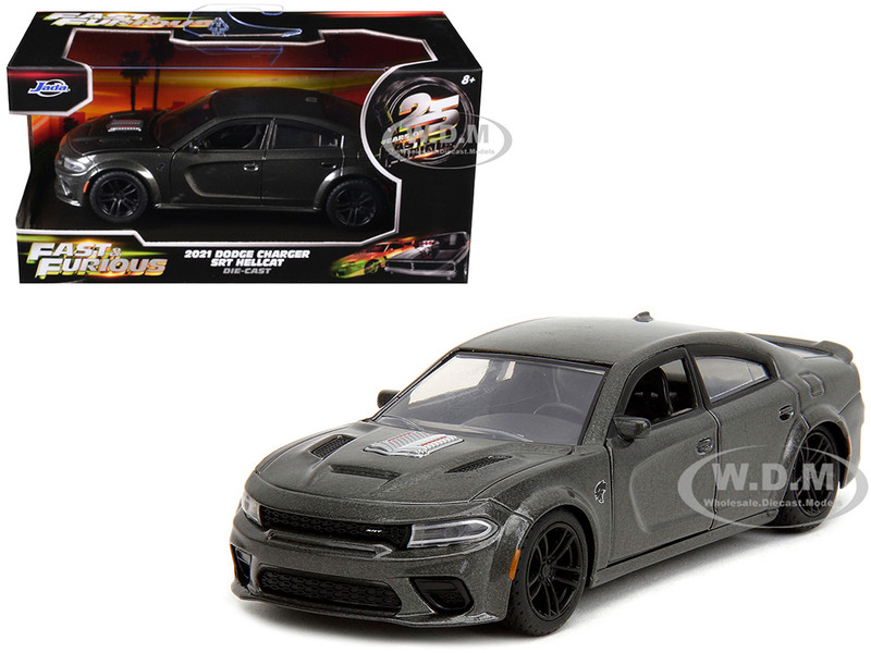 2021 Dodge Charger SRT Hellcat Gray Metallic Fast X 2023 Movie Fast & Furious Series 1/32 Diecast Model Car Jada 34473