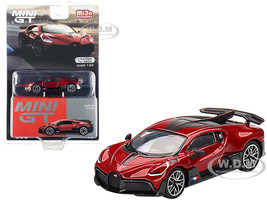 Bugatti Divo Red Metallic and Carbon Limited Edition to 3600 pieces Worldwide 1/64 Diecast Model Car True Scale Miniatures MGT00503