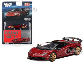 Lamborghini Aventador SVJ Roadster Rosso Efesto Red Metallic Limited Edition to 3000 pieces Worldwide 1/64 Diecast Model Car True Scale Miniatures MGT00506