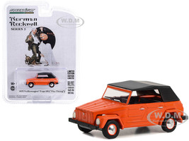 1971 Volkswagen Thing Type 181 Orange with Black Top Trick or Treat Norman Rockwell Series 5 1/64 Diecast Model Car Greenlight 54080E