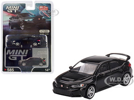 2023 Honda Civic Type R Crystal Black Pearl with Advan GT Wheels Limited Edition to 3240 pieces Worldwide 1/64 Diecast Model Car True Scale Miniatures MGT00585