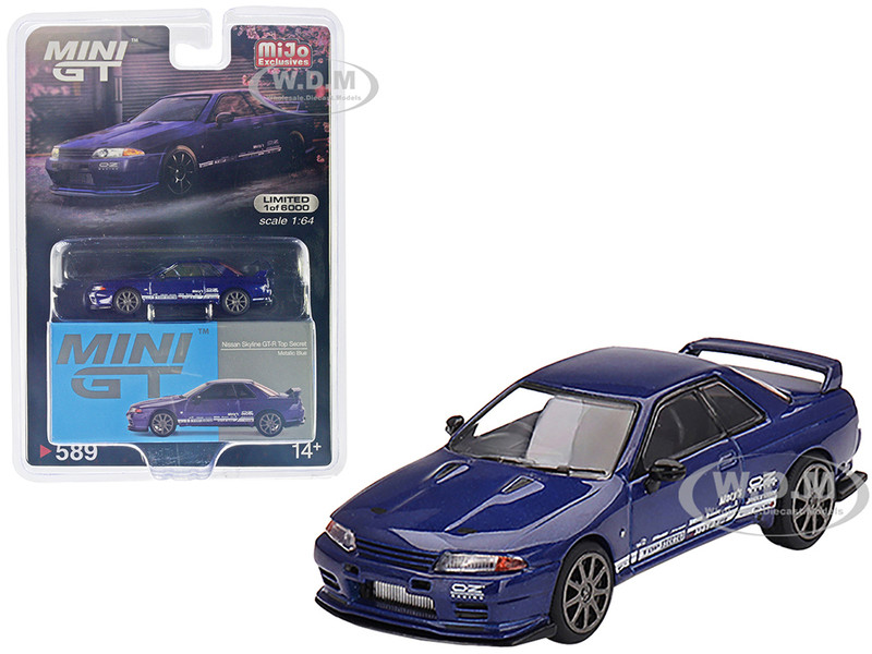 Nissan Skyline GT R Top Secret VR32 RHD Right Hand Drive Blue Metallic Limited Edition to 6000 pieces Worldwide 1/64 Diecast Model Car True Scale Miniatures MGT00589