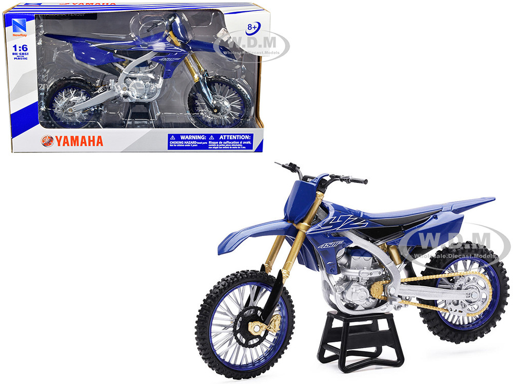 廃盤　ニューレイ　1/6　ヤマハ　バイク　YZ450F　模型　ミニチュア　リアル Yamaha YZ450F Dirt Bike Motorcycle Blue and Black 1/6 Diecast