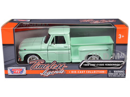966 GMC C1000 Fenderside Pickup Truck Light Green Timeless Legends Series 1/24 Diecast Model Car Motormax 79379lgr