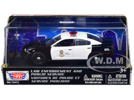 2011 Dodge Charger Pursuit Black and White LAPD Los Angeles Police Department 1/43 Diecast Model Car Motormax 79466